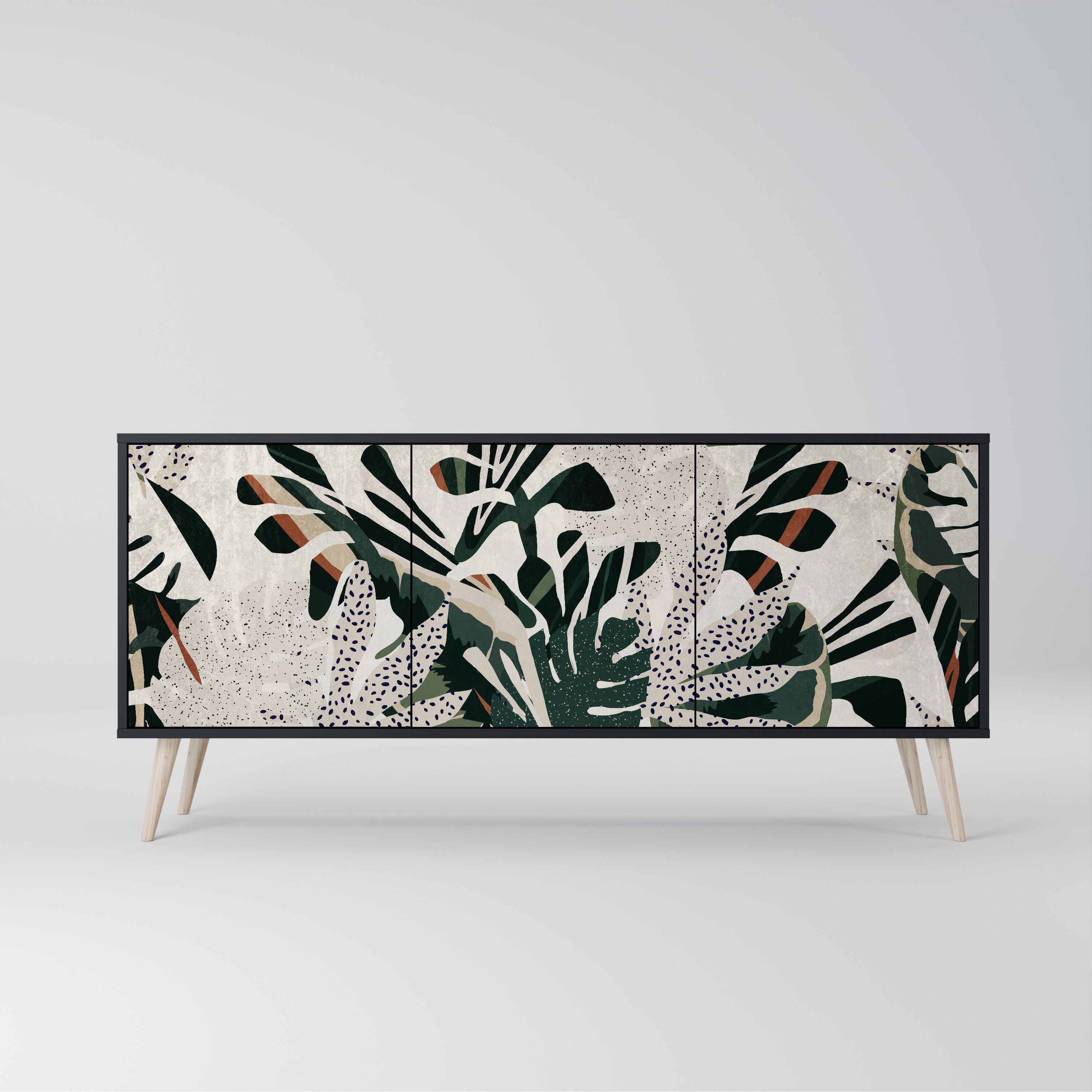 VERDURE FORMATION 3-Door Sideboard in Black Finish