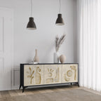SAND SCULPTURES 3-Door Sideboard in Black Finish
