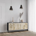 SAND SCULPTURES 3-Door Sideboard in Black Finish