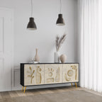 SAND SCULPTURES 3-Door Sideboard in Black Finish