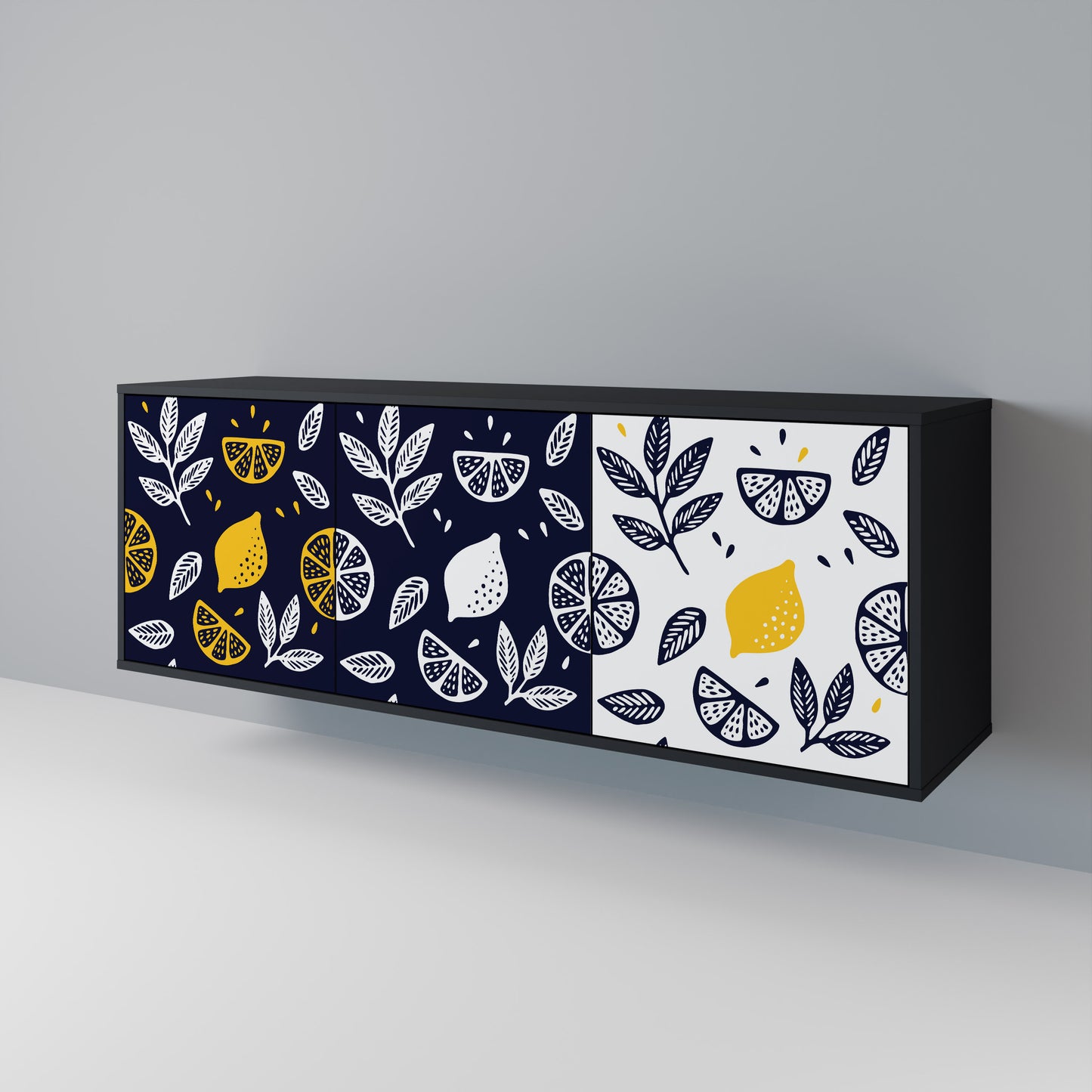 CITRUS BLACK AND WHITE Aparador de 3 Portas