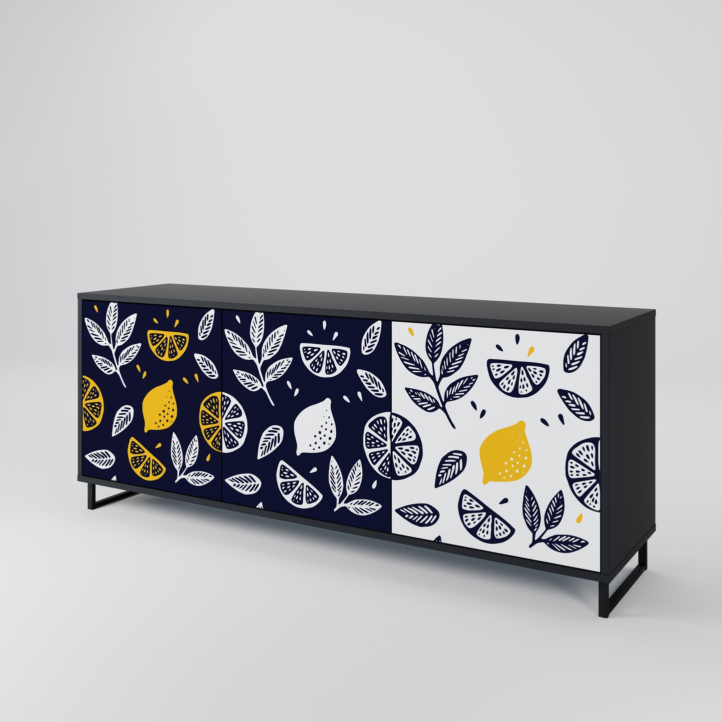 CITRUS BLACK AND WHITE Aparador de 3 Portas