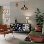 CITRUS BLACK AND WHITE 3-Door Sideboard in Black Finish