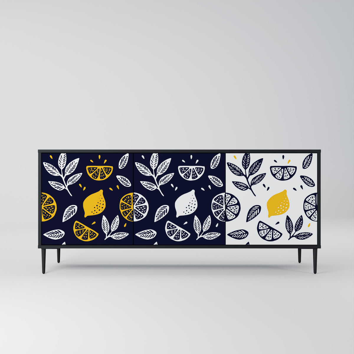 CITRUS BLACK AND WHITE Aparador de 3 Portas