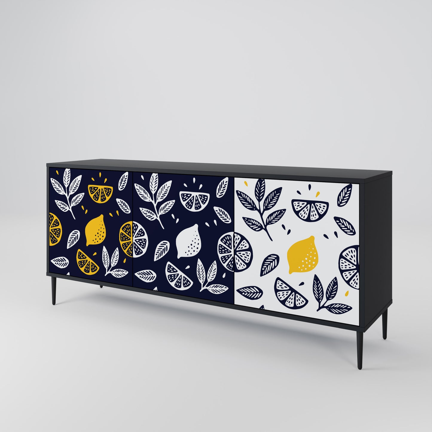 CITRUS BLACK AND WHITE Aparador de 3 Portas