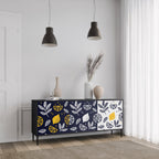 CITRUS BLACK AND WHITE 3-Door Sideboard in Black Finish