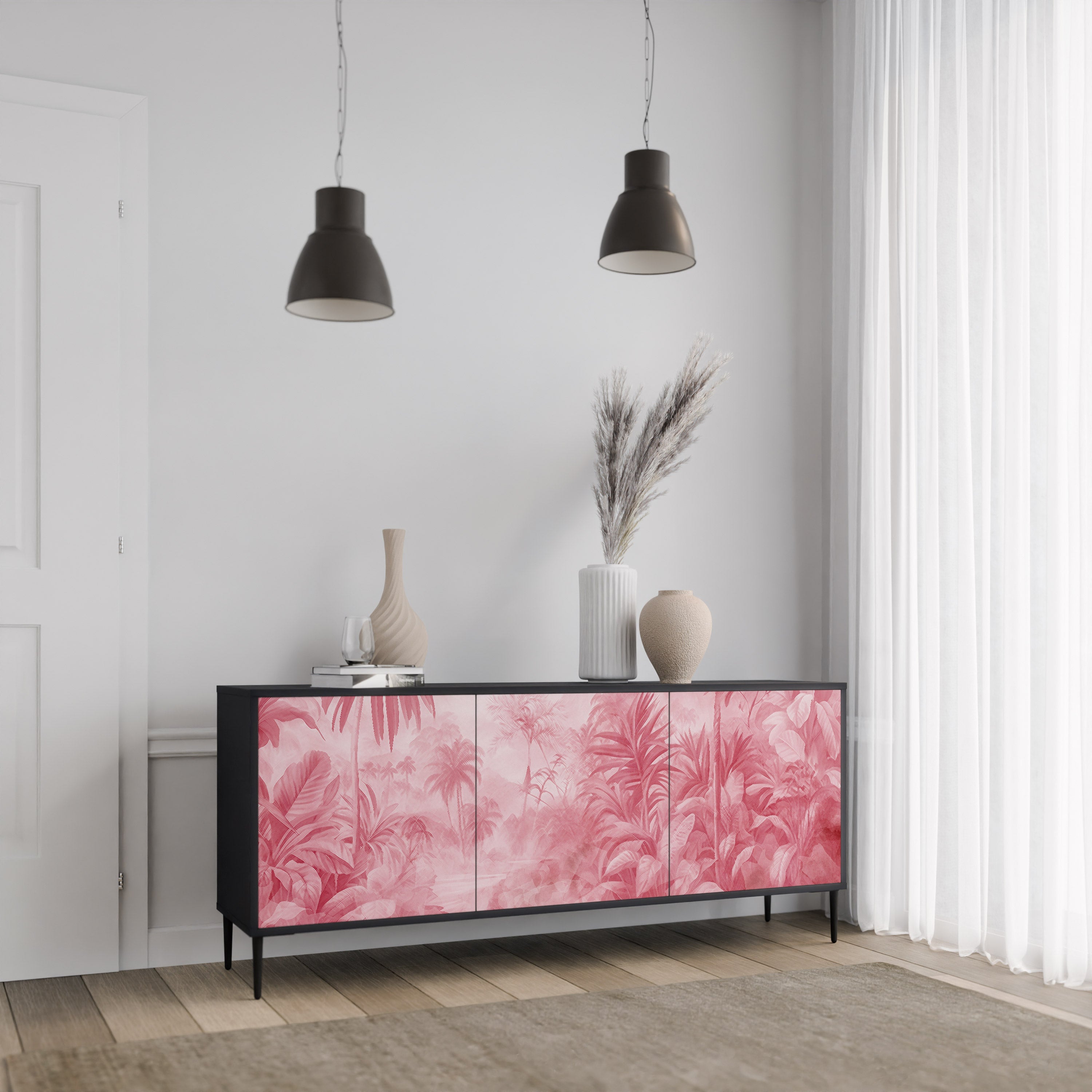 SWEET TROPICS 3-Door Sideboard in Black Finish