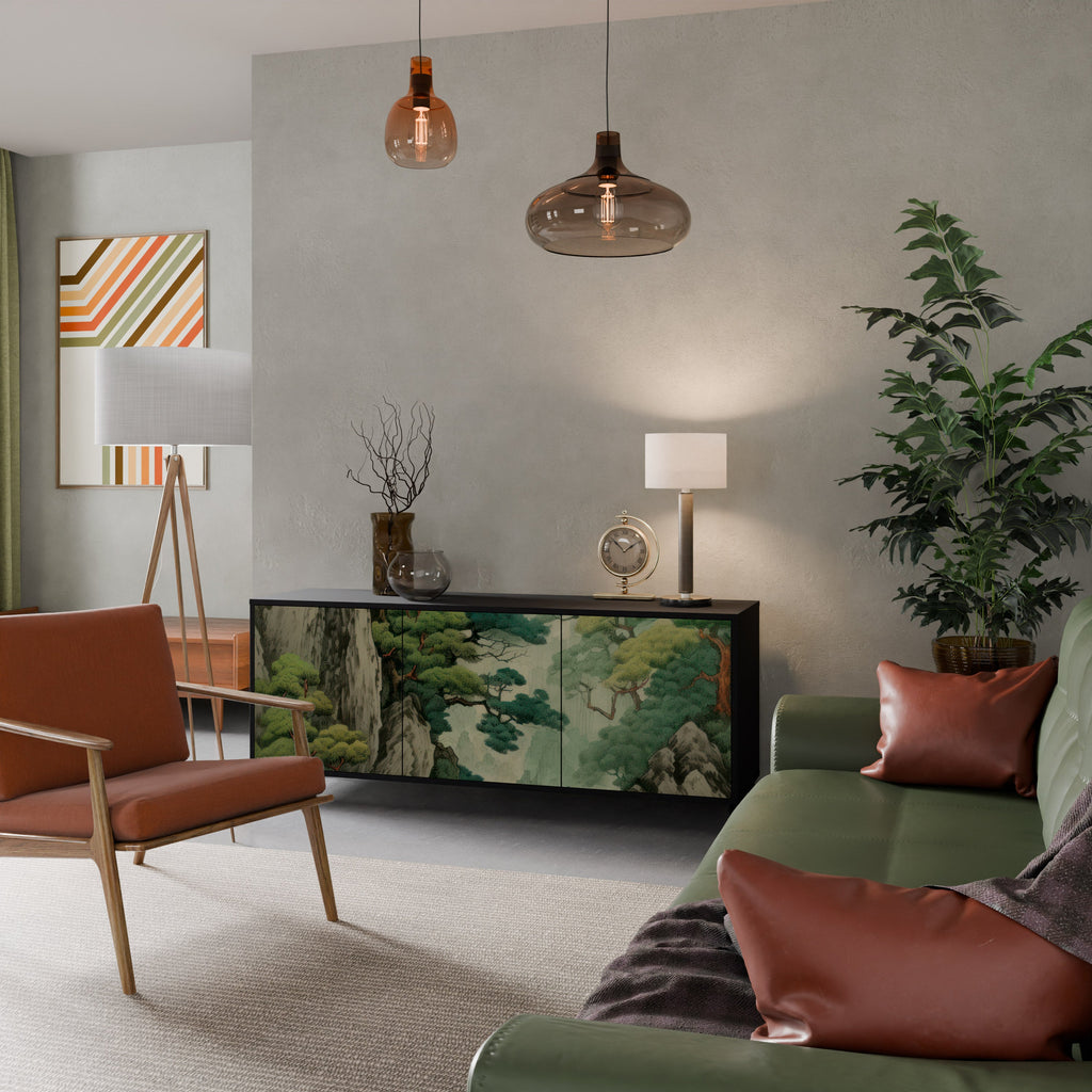 VERDURE ABYSS 3-Door Sideboard in Black Finish