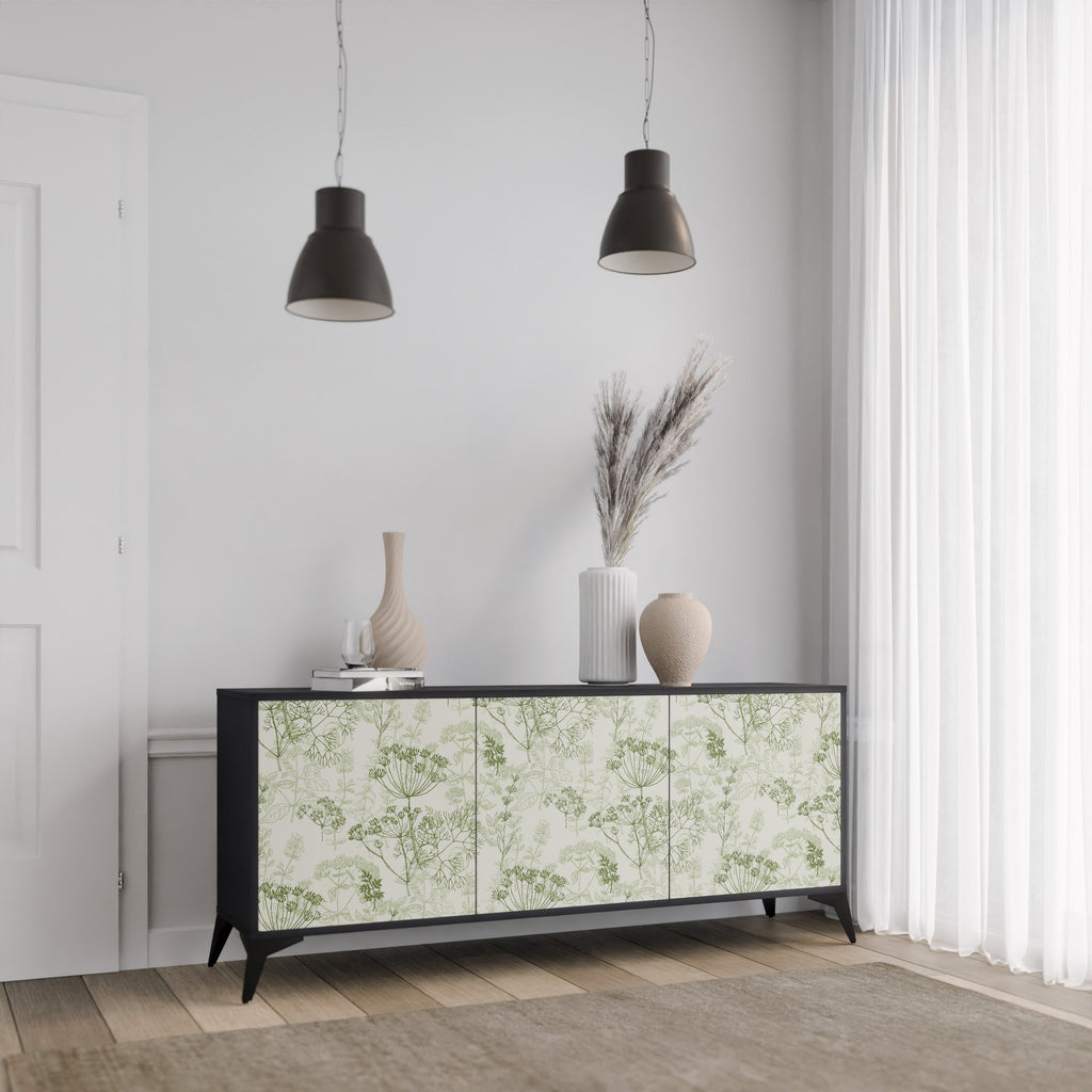 FENNEL BALDACHIN 3-Door Sideboard in Black Finish