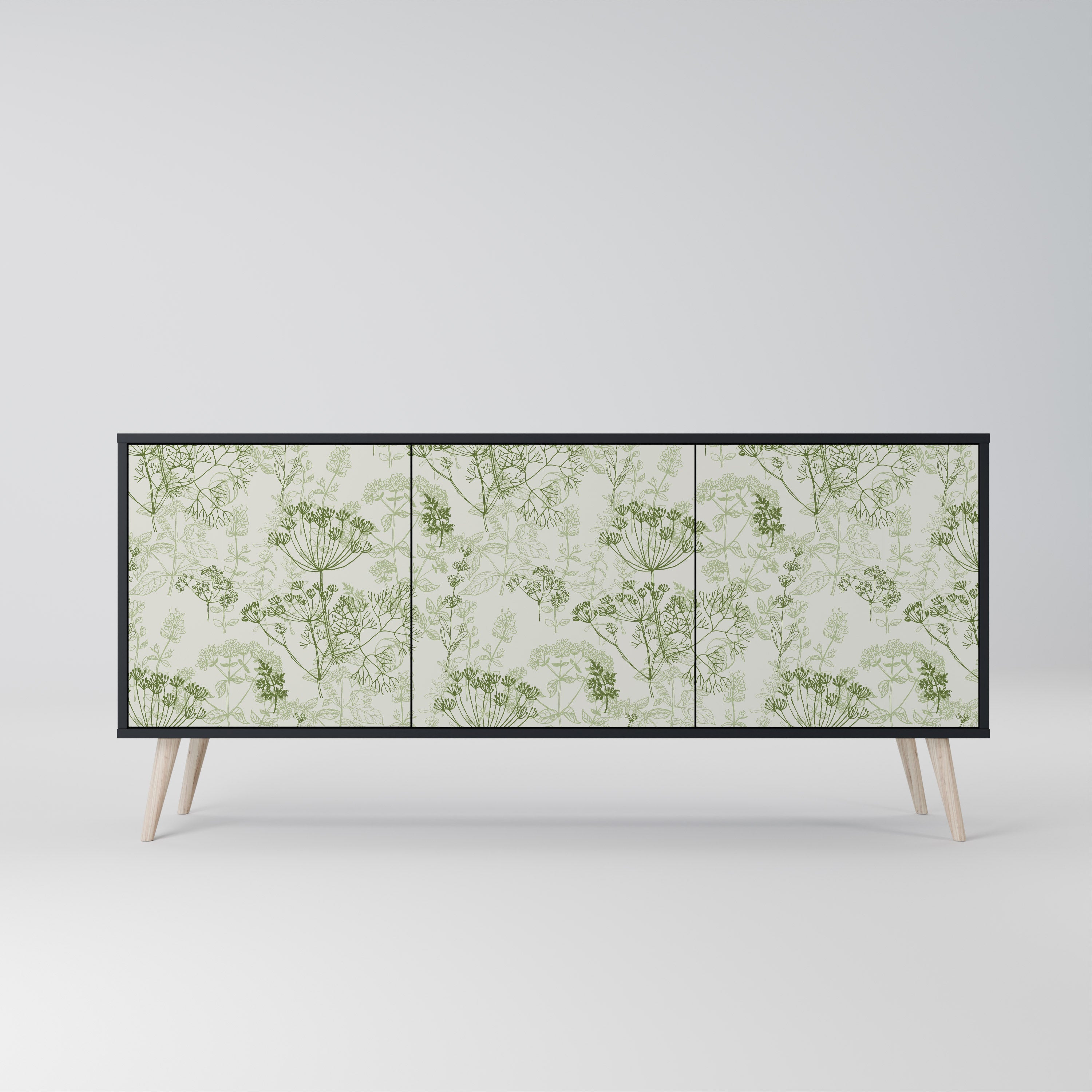 FENNEL BALDACHIN 3-Door Sideboard in Black Finish