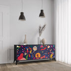 FESTIVE PLEASURES 3-Door Sideboard in Black Finish