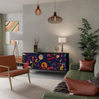 FESTIVE PLEASURES 3-Door Sideboard in Black Finish