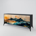 OMINOUS MOUNTAINS 3-Door Sideboard in Black Finish