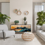 OMINOUS MOUNTAINS 3-Door Sideboard in Black Finish