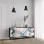 VELVET CROSSING 3-Door Sideboard in Black Finish