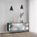 VELVET CROSSING 3-Door Sideboard in Black Finish