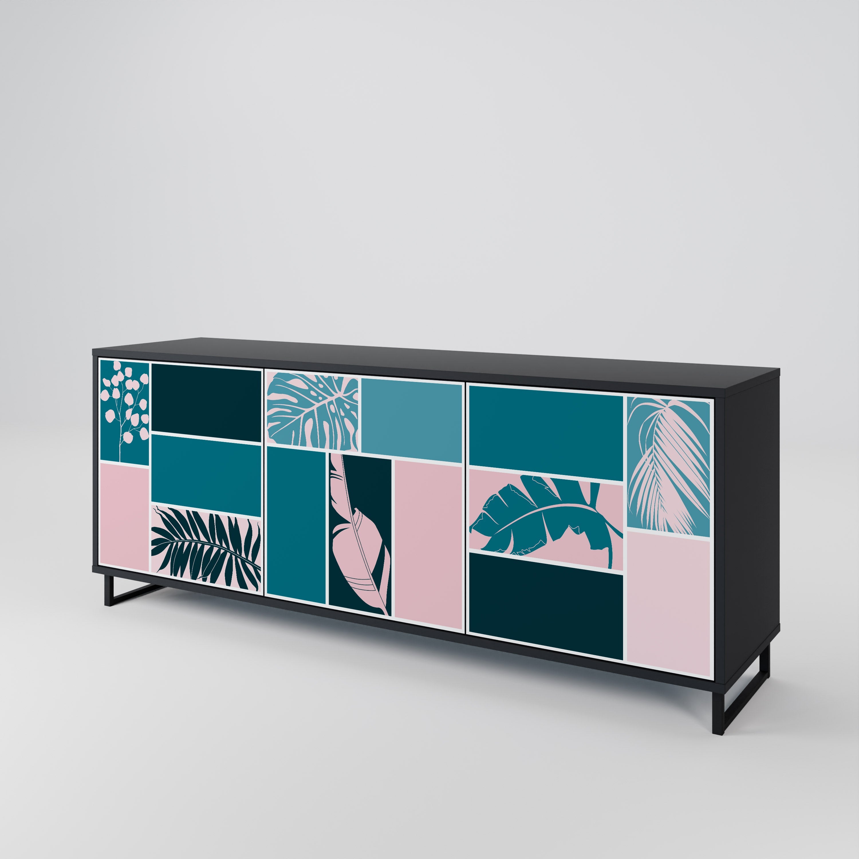 COMBINATION OF SHAPES 3-Door Sideboard in Black Finish