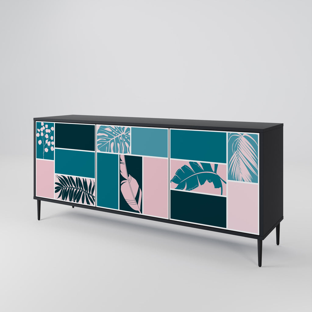 COMBINATION OF SHAPES 3-Door Sideboard in Black Finish
