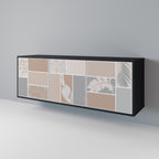 TROPICAL SHAPES 3-Door Sideboard in Black Finish