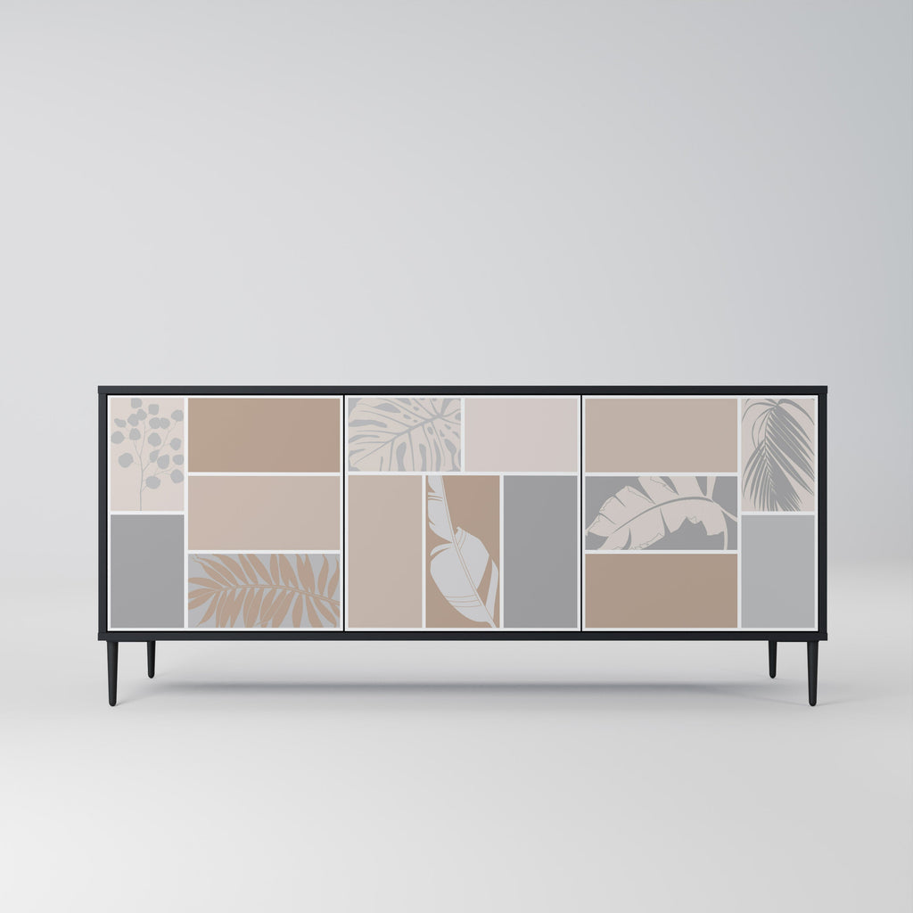 TROPICAL SHAPES 3-Door Sideboard in Black Finish