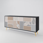 TROPICAL SHAPES 3-Door Sideboard in Black Finish