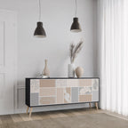 TROPICAL SHAPES 3-Door Sideboard in Black Finish