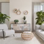 TROPICAL SHAPES 3-Door Sideboard in Black Finish