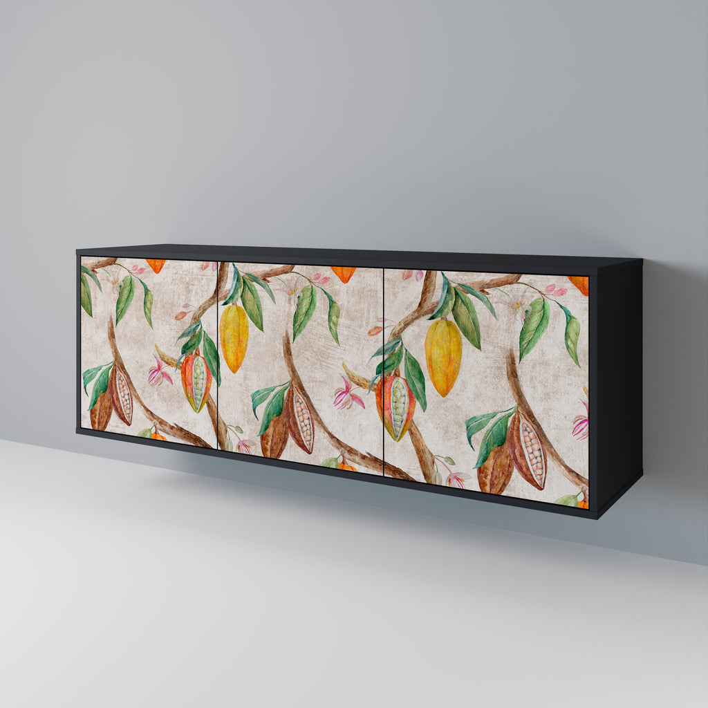 COCOA FRUITS 3-Door Sideboard in Black Finish