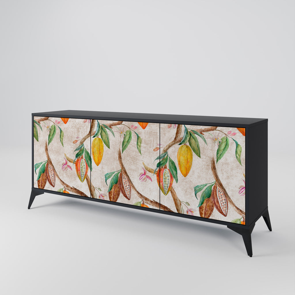 COCOA FRUITS 3-Door Sideboard in Black Finish
