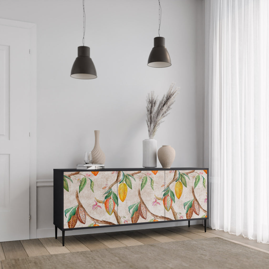 COCOA FRUITS 3-Door Sideboard in Black Finish
