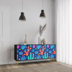CACTUS VIBES 3-Door Sideboard in Black Finish