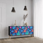 CACTUS VIBES 3-Door Sideboard in Black Finish