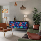 CACTUS VIBES 3-Door Sideboard in Black Finish