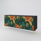 AUTUMN KALEIDOSCOPE 3-Door Sideboard in Black Finish