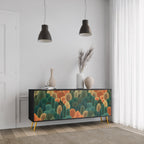 AUTUMN KALEIDOSCOPE 3-Door Sideboard in Black Finish