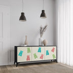 GUMMY BEARS 3-Door Sideboard in Black Finish