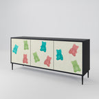 GUMMY BEARS 3-Door Sideboard in Black Finish