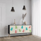 GUMMY BEARS 3-Door Sideboard in Black Finish