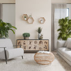 AFRICAN STYLE Aparador de 3 Portas em Acabamento Preto