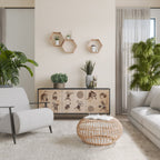 AFRICAN STYLE Aparador de 3 Portas em Acabamento Preto