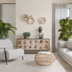 AFRICAN STYLE Aparador de 3 Portas em Acabamento Preto