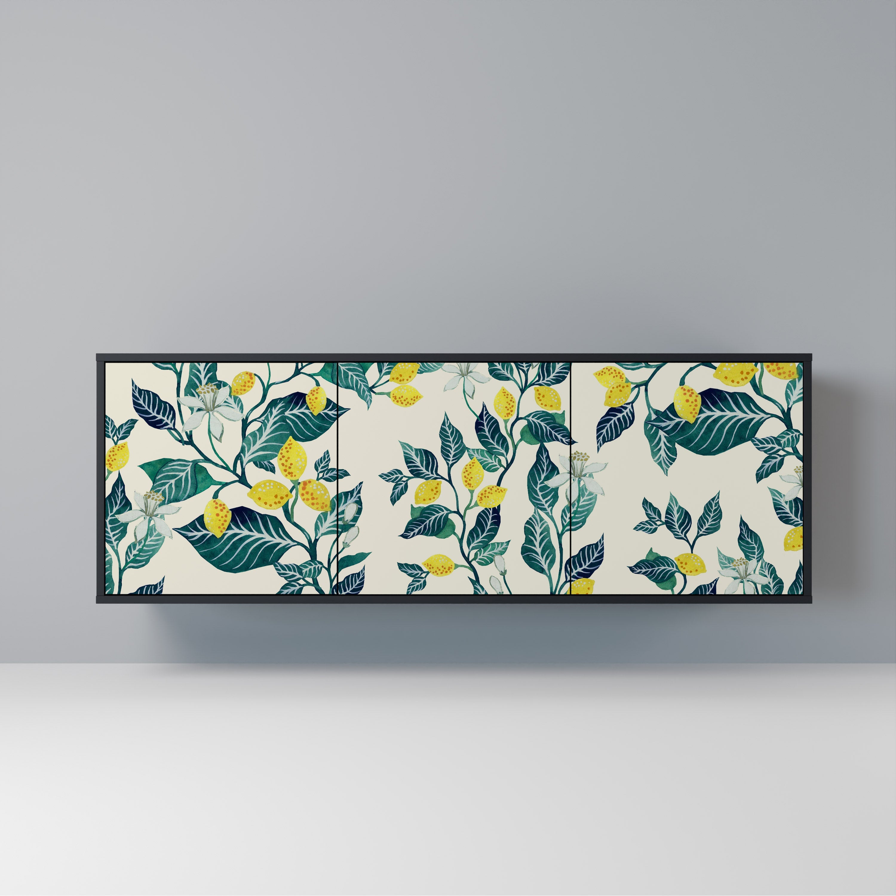 LEMON TREE 3-Door Sideboard in Black Finish