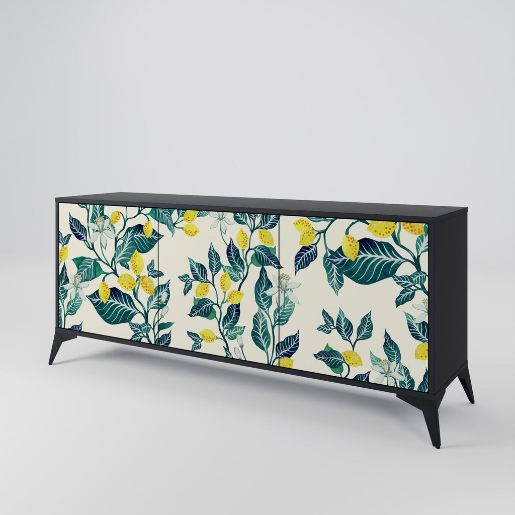 LEMON TREE 3-Door Sideboard in Black Finish