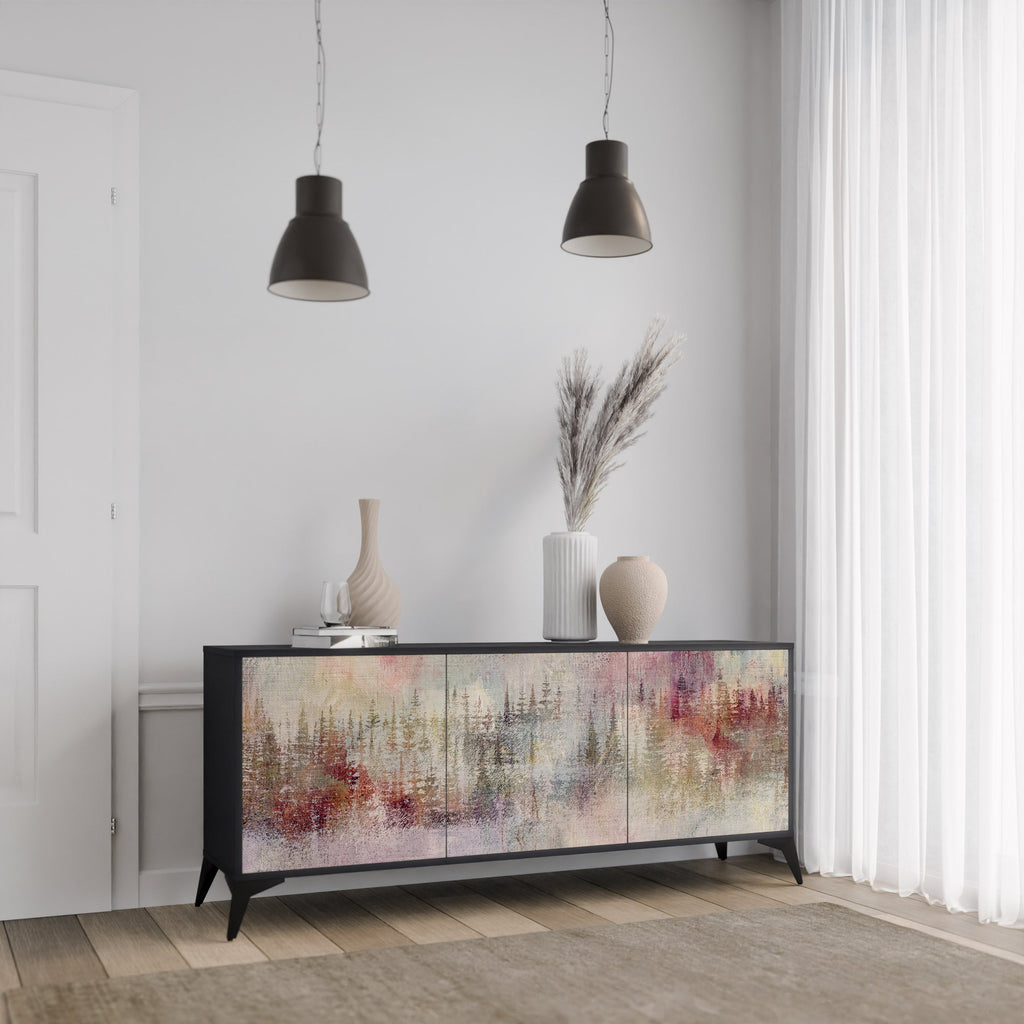 VEILED SUMMIT 3-Door Sideboard in Black Finish