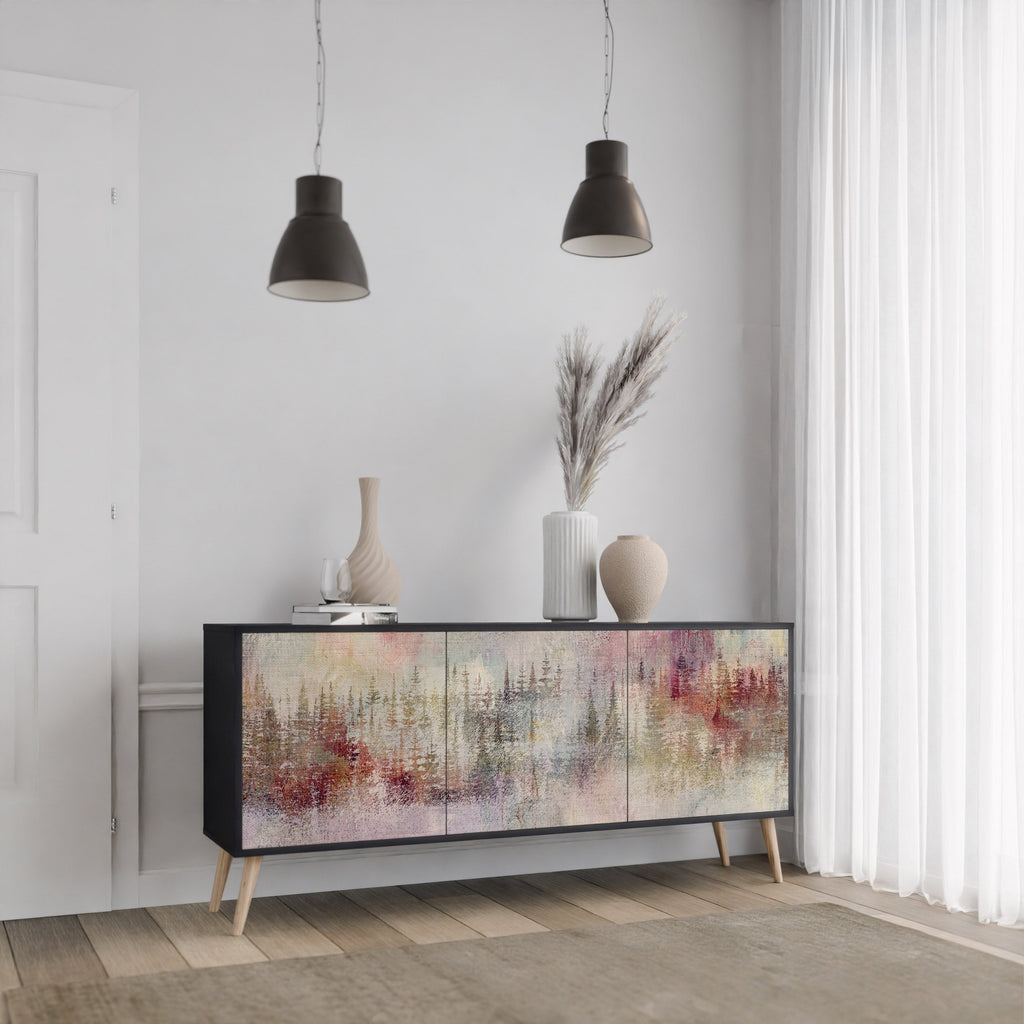 VEILED SUMMIT 3-Door Sideboard in Black Finish