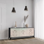 DELICATE BEAUTY 3-Door Sideboard in Black Finish