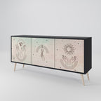 DELICATE BEAUTY 3-Door Sideboard in Black Finish
