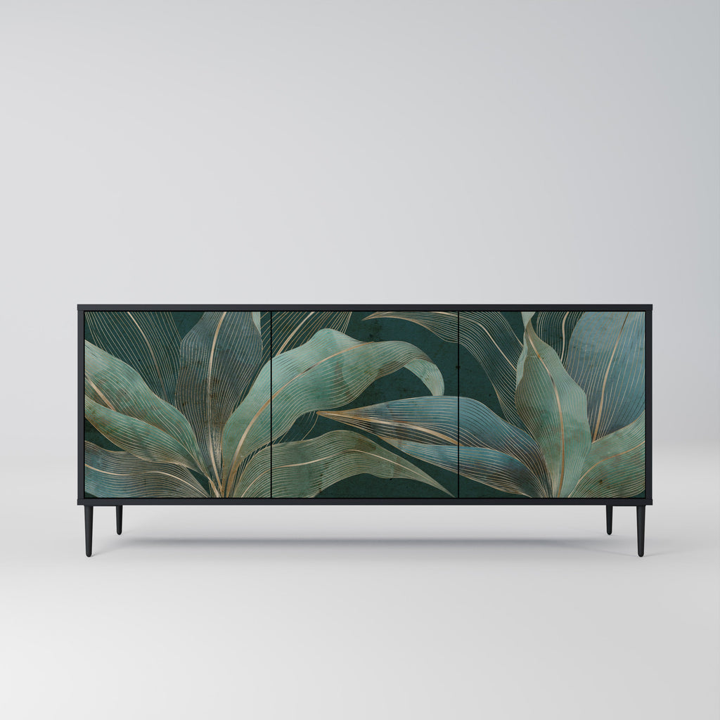 ROYAL GREEN Aparador de 3 Portas em Acabamento Preto