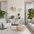 ELEGANT BOTANICS Aparador de 3 Portas em Acabamento Preto