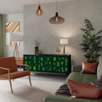 DESERT GREEN Aparador de 3 Portas em Acabamento Preto